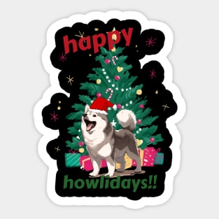 Happy Husky Howlidays! Sticker